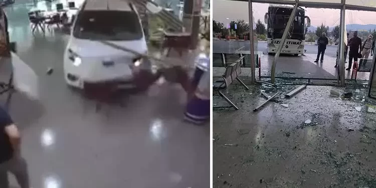 Mersin’de fren yerine gaza bastı, bekleme salonuna daldı
