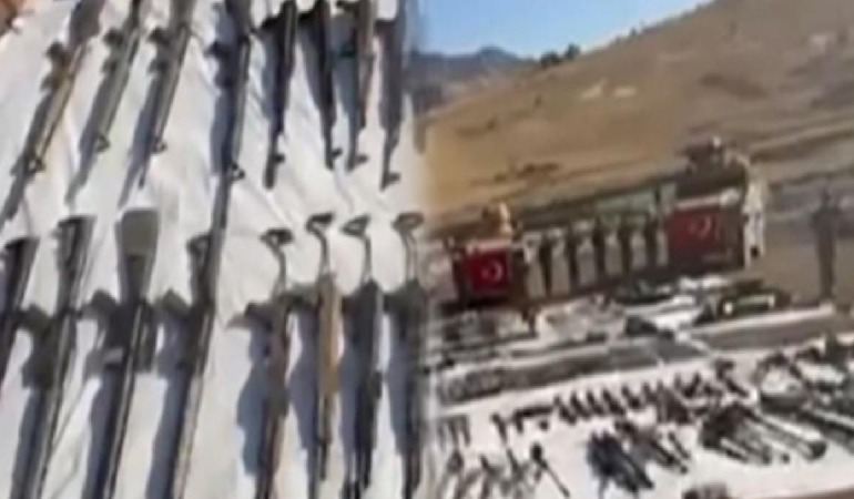 Mağaralarda yok yok… MSB silah bırakmadan önce ele geçirilen tüfekleri video ile şimdi duyurdu