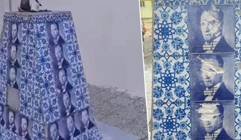 Okul bahçesinde Atatürk büstüne çirkin saldırı: Şüpheli serbest bırakıldı