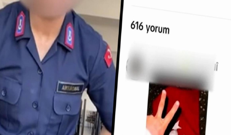 Türk Bayrağı’na ayak basılan paylaşımı beğenen jandarma üniformalı gözaltına alındı!